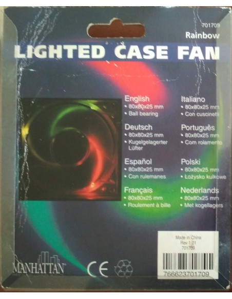 Lighted Case Fan Rainbow