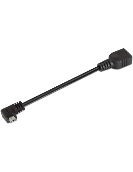 Cable Usb 2.0 Otg Acodado Tipo Micro B/M-A/H Negro 15Cm