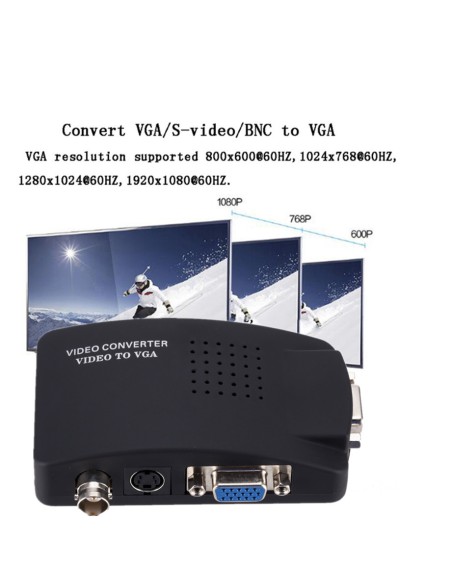 Convertidor de vídeo VGA BNC SVIDEO a VGA